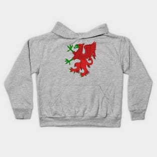 Griffin Rampant in Red and Green Kids Hoodie